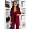 Bordó elegantní kostýmek dámský oblek CARISIA (Veľkosť ONESIZE)