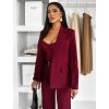 Bordó elegantní kostýmek dámský oblek CARISIA (Veľkosť ONESIZE)