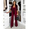 Bordó elegantní kostýmek dámský oblek CARISIA (Veľkosť ONESIZE)
