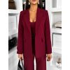 Bordó elegantní kostýmek dámský oblek CARISIA (Veľkosť ONESIZE)