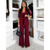 Bordó elegantní kostýmek dámský oblek CARISIA (Veľkosť ONESIZE)