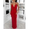 Červené dlhé priliehavé šaty OVRIDA