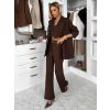 Hnědý 3 dílný kostýmek dámský oblek HOULET (Veľkosť ONESIZE)