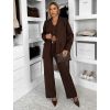Hnědý 3 dílný kostýmek dámský oblek HOULET (Veľkosť ONESIZE)