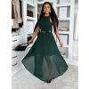 Smaragdové dlhé šaty DLEGO s opaskom