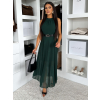 Smaragdové dlhé šaty DLEGO s opaskom