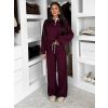 Vínová tepláková stylová souprava FIDELIA s límečkem (Veľkosť ONESIZE)