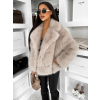 Béžový faux fur krátky kožušinový kabátik MORVEN