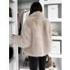Béžový faux fur krátky kožušinový kabátik MORVEN