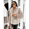 Béžový faux fur krátky kožušinový kabátik MORVEN