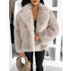 Béžový faux fur krátky kožušinový kabátik MORVEN