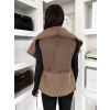 Hnědá kožešinová vesta VERAN (Veľkosť ONESIZE)