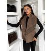 Hnědá kožešinová vesta VERAN (Veľkosť ONESIZE)