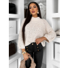 Krémový pletený sveter WOOLA s ľanom