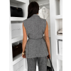 Šedá elegantná vesta HESPER s chlopňami