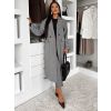 Šedý dlouhý elegantní kabát COBALT s knoflíky (Veľkosť ONESIZE)