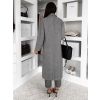 Šedý dlouhý elegantní kabát COBALT s knoflíky (Veľkosť ONESIZE)