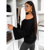 Čierne oversize tričko BRISK s 3/4 rukávom