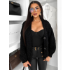 Čierny pletený oversize sveter MYRALOT s gombíkmi