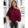 Vínové oversize tričko BRISK s 3/4 rukávom