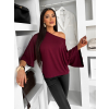 Vínové oversize tričko BRISK s 3/4 rukávom