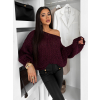 Vínový pletený široký oversize sveter MYRALI