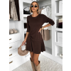 Hnedé áčkové jesenné krátke šaty HYNORA