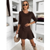 Hnedé áčkové jesenné krátke šaty HYNORA