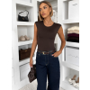 Hnědé elastické basic body HELMYRA (Veľkosť ONESIZE)