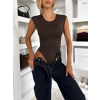 Hnědé elastické basic body HELMYRA (Veľkosť ONESIZE)