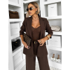 Tmavo hnedý elegantný kostýmový kostým CARISIA