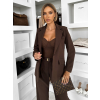 Tmavo hnedý elegantný kostýmový kostým CARISIA
