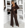Tmavo hnedý elegantný kostýmový kostým CARISIA