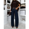 Tmavě modré high waist džíny DENVIRA (Veľkosť L)