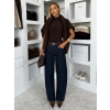 Tmavě modré high waist džíny DENVIRA (Veľkosť L)