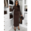 Hnedá tepláková midi hrejivá sukňa ZOLAIRA