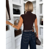 Hnědé basic elastické body ELYVON (Veľkosť ONESIZE)