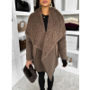 Hnedý kabát KARNELI s kožúškom