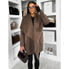 Hnedý kabát KARNELI s kožúškom