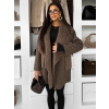 Hnedý kabát KARNELI s kožúškom