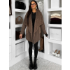 Hnedý kabát KARNELI s kožúškom