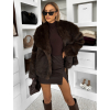 Hnedý kožušinový faux fur kabátik MINVERO