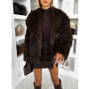 Hnedý kožušinový faux fur kabátik MINVERO