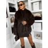 Hnedý kožušinový faux fur kabátik MINVERO
