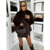 Hnedý kožušinový faux fur kabátik MINVERO