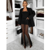 Čierna priehľadná dlhá sukňa VOULAKA s kraťaskami
