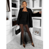 Čierna priehľadná dlhá sukňa VOULAKA s kraťaskami