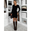 Čierne rebrované basic šaty KOREZA