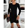 Čierne rebrované basic šaty KOREZA