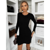 Čierne rebrované basic šaty KOREZA